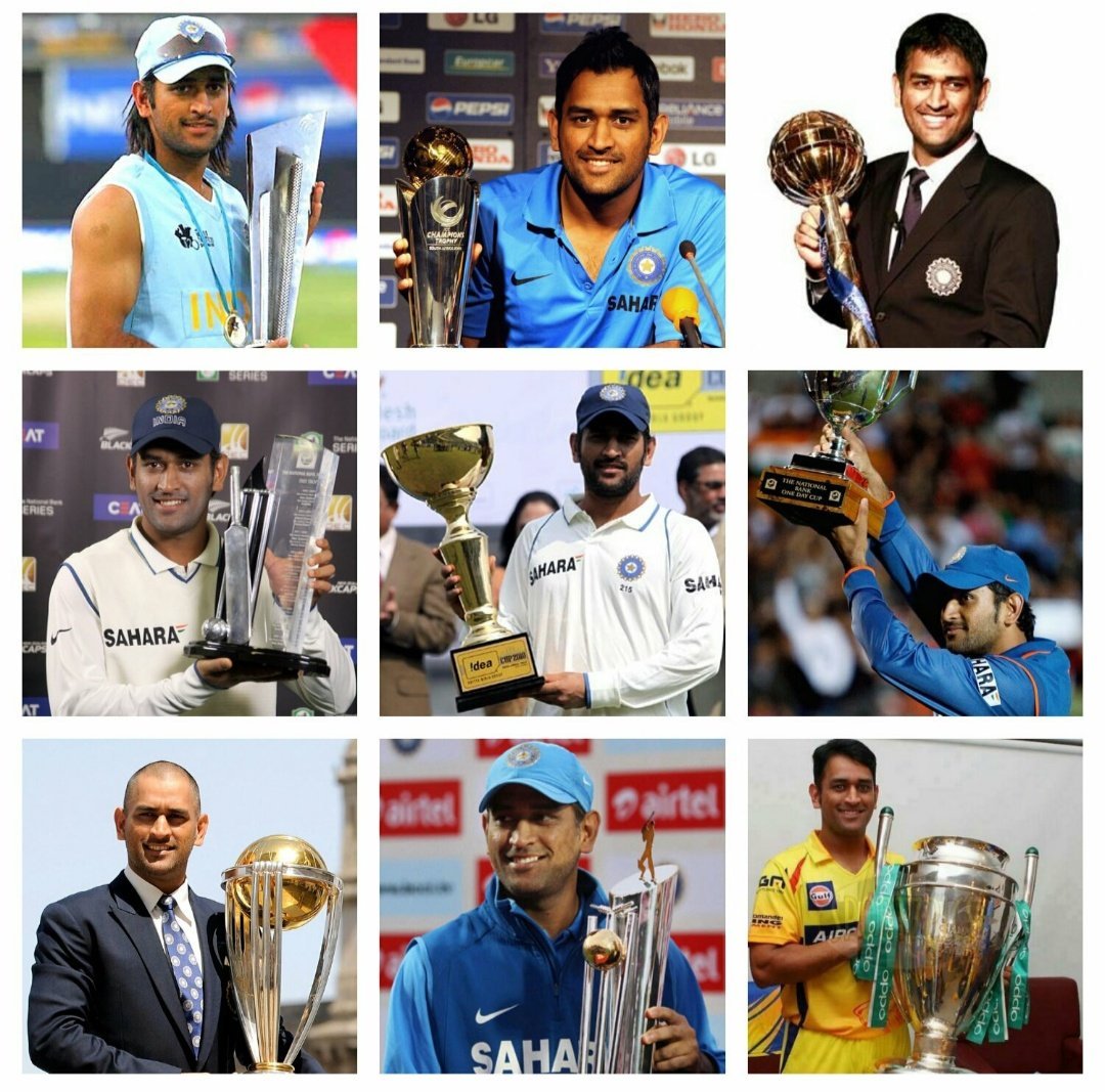 RAJESHTarakian's tweet photo. From ticket collector to trophy collector captain cool mahi 🔥🔥🔥 
#HappyBirthdayDhoni https://t.co/7e2eKKMI67