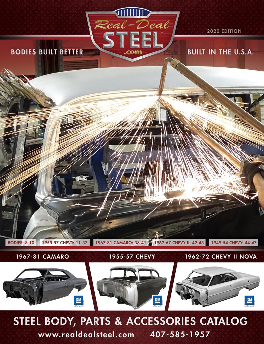 realdealsteel1's tweet photo. Our new catalog is almost ready to mail. To request a copy click here: https://t.co/IlltZUkQj9 #Tri5chevy #camaro #firebird #chevy #chevrolet #pontiac #nova #sscamaro #ssnova https://t.co/19AhJOsDlA
