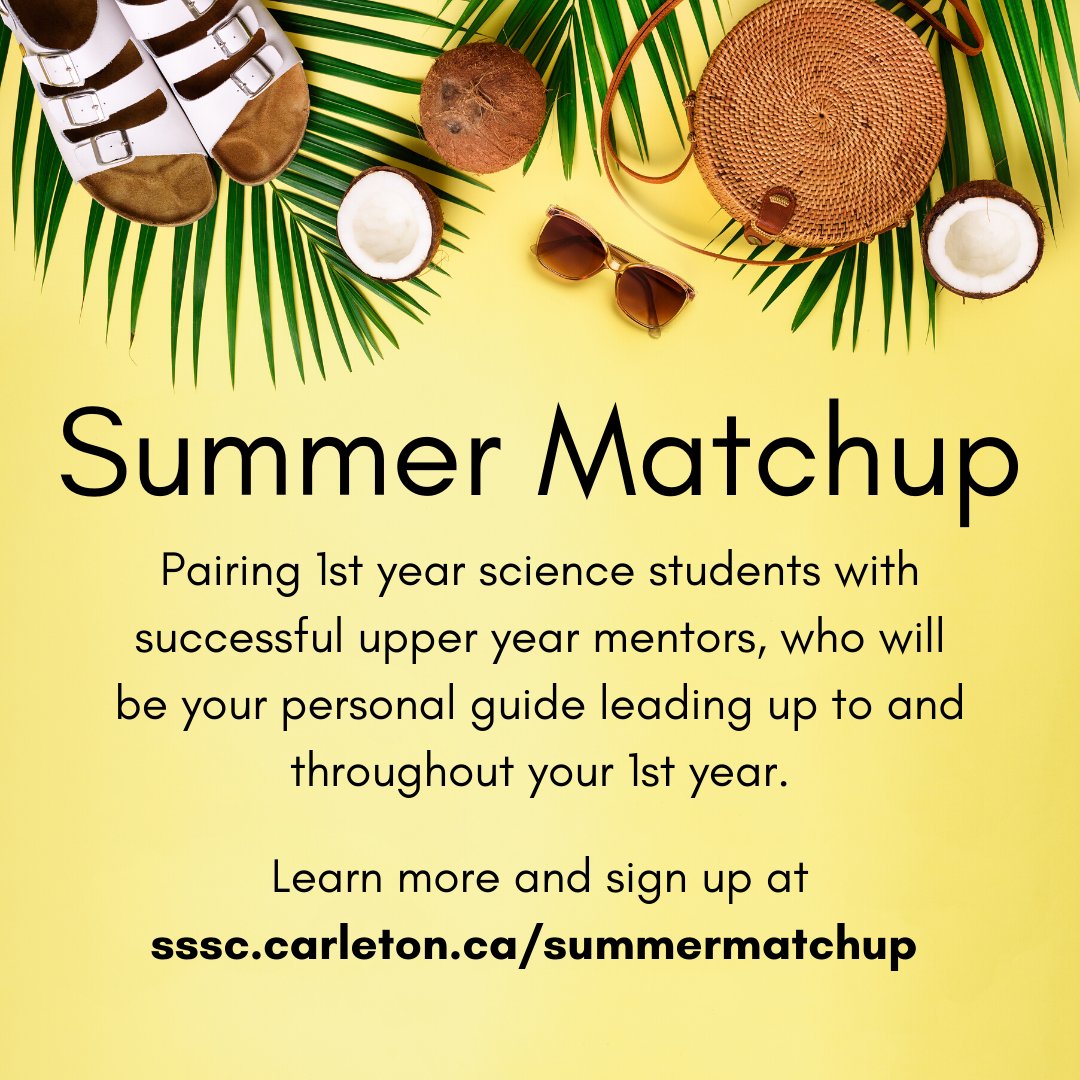 Make your transition to university a smooth one with Summer Matchup! This program pairs you with an SSSC mentor in your major, who will act as your personal guide leading up to and during your 1st year of university. Learn more and register at buff.ly/2YqAc5s