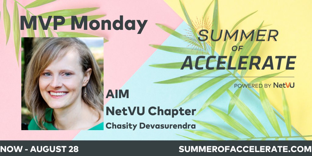 NetVU_Now's tweet photo. Happy MVP Monday! Today NetVU would like to recognize Chasity Devasurendra of the AIM NetVU Chapter. Chapter MVP Award recognizes outstanding chapter members who have helped NetVU chapters flourish. #NetVUChapter #AIM #NetVUNow #StrengthInMembers #Vertafore #ChapterMVP #MVP https://t.co/7twb6VPgK5