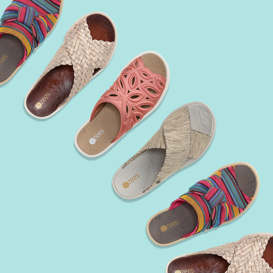 The easy, breezy slides you need. Crazy-comfy, machine-washable sandals with that cool summer feeling. ☀️ #bzees #machinewashableshoes #slidesandals

Shop Slides: bit.ly/3ePWOlG