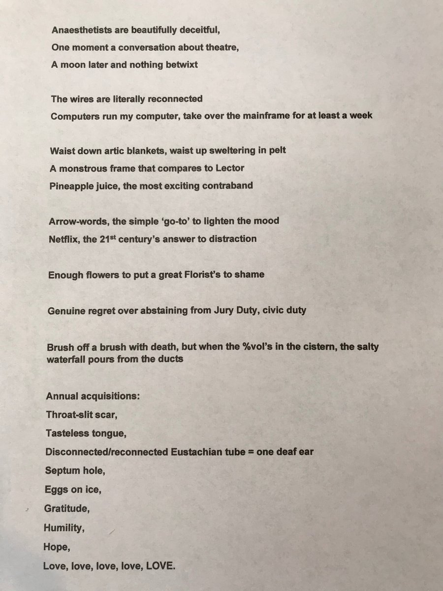 MissCDarcy's tweet photo. 12 months to the day since my #braintumour diagnosis. A year still standing. I count my blessings every single day I’m still alive. 

I wrote a poem about my experiences. It’s okay if you don’t like it. It was more a way for me to try to understand &amp; process.

#reconfiguring https://t.co/PSYSbEyu2p