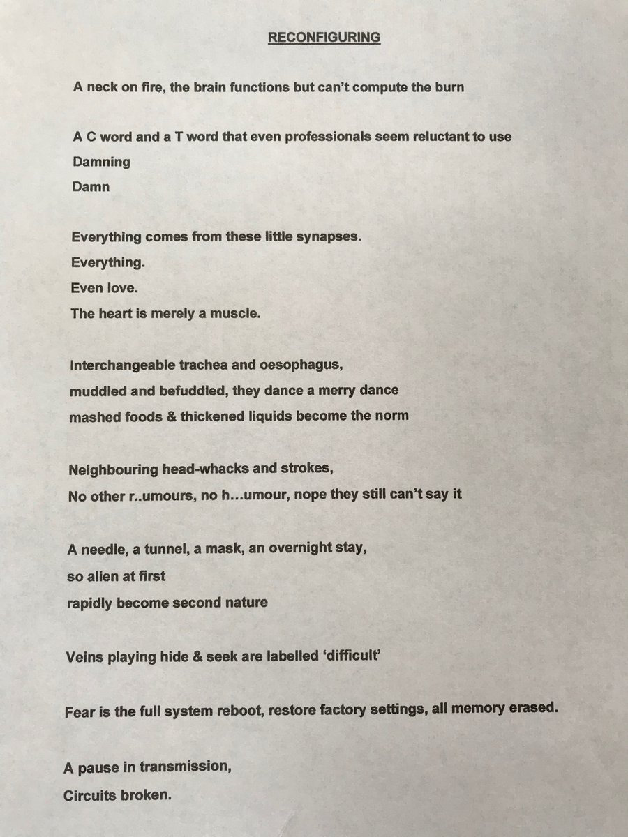 MissCDarcy's tweet photo. 12 months to the day since my #braintumour diagnosis. A year still standing. I count my blessings every single day I’m still alive. 

I wrote a poem about my experiences. It’s okay if you don’t like it. It was more a way for me to try to understand &amp; process.

#reconfiguring https://t.co/PSYSbEyu2p