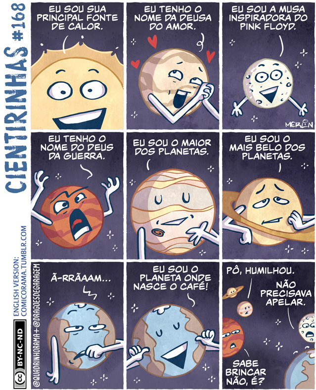 dragoesgaragem's tweet photo. CIENTIRINHAS #168 por @Quadrinhorama via @dragoesgaragem

Mercúrio, Urano e Netuno não conseguiram participar da brincadeira (Plutão nem foi convidado).
#física #astronomia #planetas #café #sistemasolar https://t.co/PO0z4Vk62T
