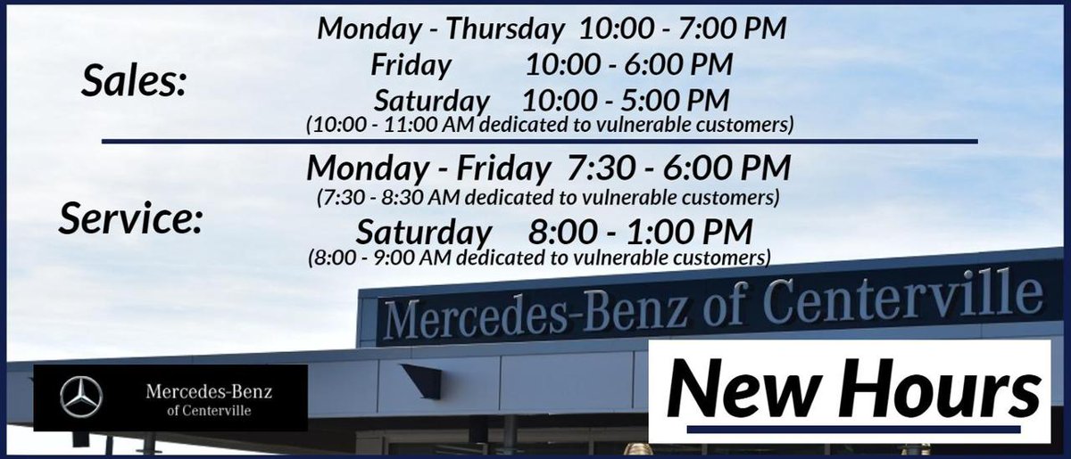MBofCenterville's tweet image. We have adjusted our hours of operation. Please visit mbofcenterville.com for more information. #WeAreInThisTogether #updatedhours #Centerville