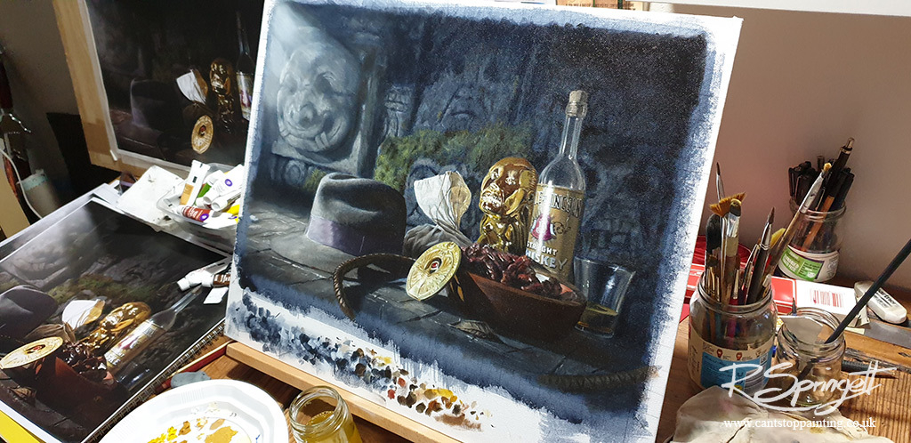 Springett_Art's tweet photo. A few of you asked last week to see the finished Indiana Jones painting and here it is.... The original is for sale and there is a limited run of prints available too. DM me if you'd like to know more. 

#cultfilm #indianajones https://t.co/N9iLNNonjo