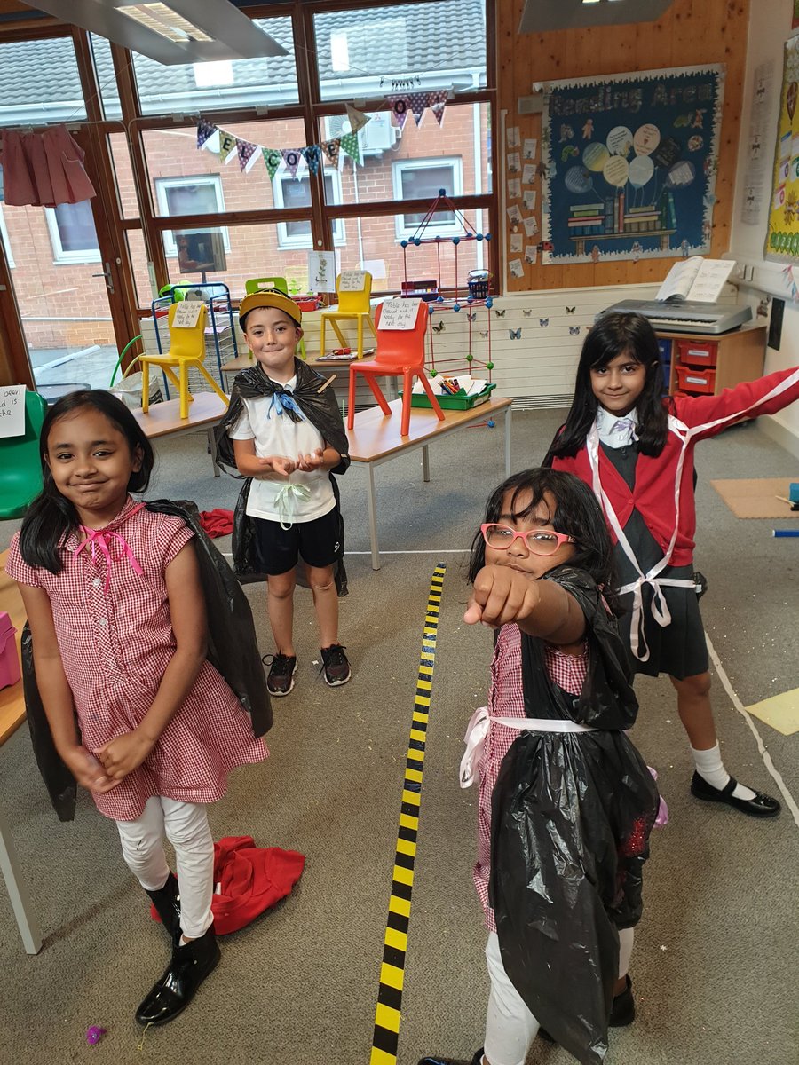 MissDeakin_RD's tweet photo. The Super Heroes ready to get into action and finish their Super hero stories this week! @CliftonPrim https://t.co/rlAmQtVpu9