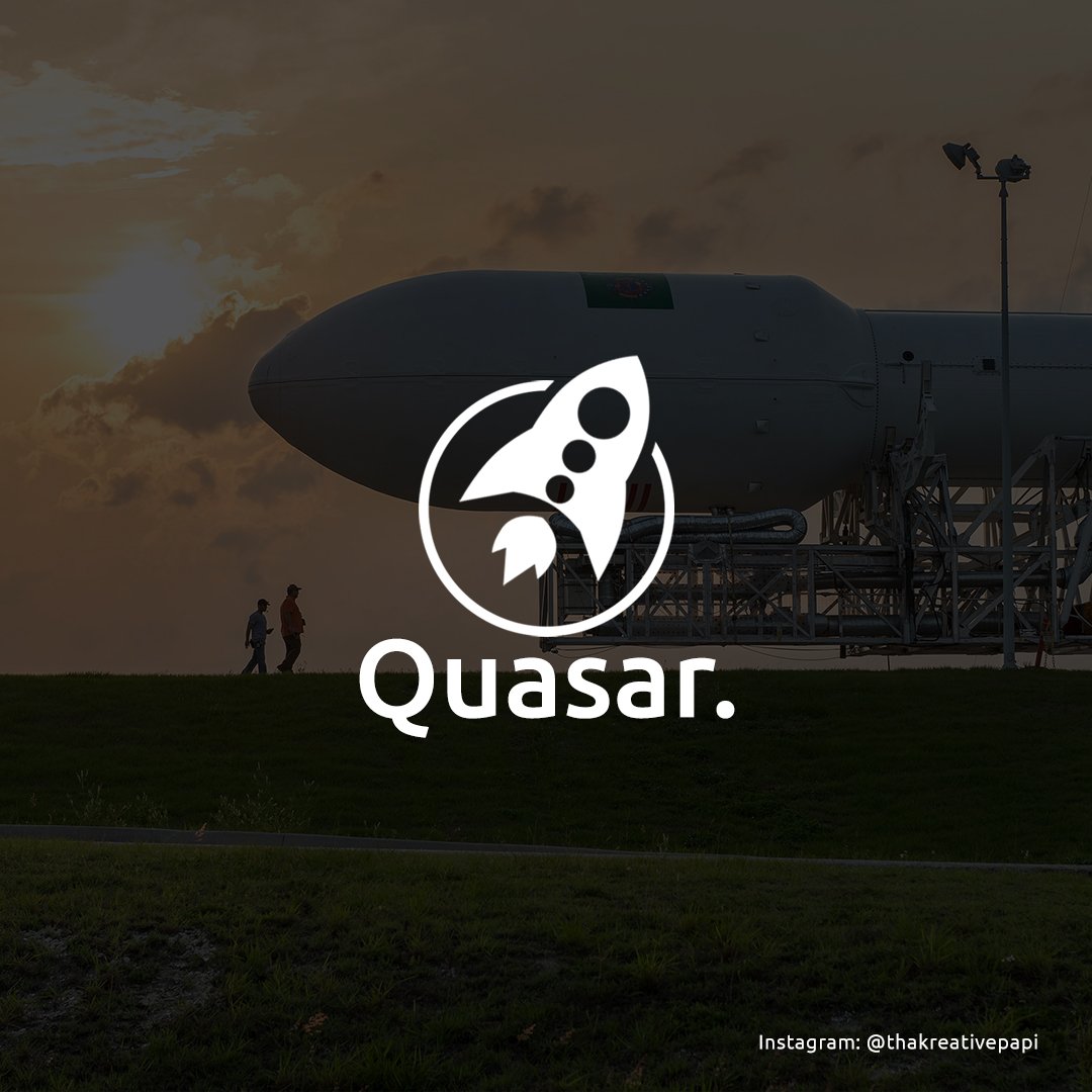 thevoiceoverbea's tweet photo. Prompt 1/50
My first prompt was to design a Rockship under any of the following space names (Aerospace, Quasar, Comet and Axis) and I decided to go with Quasar.
#DLCLogo #abstractlogo #logomark #logochallenge #thakreativepapi #spacelogo #rocketship #dailylogochallenge https://t.co/sq4Ui8JviJ