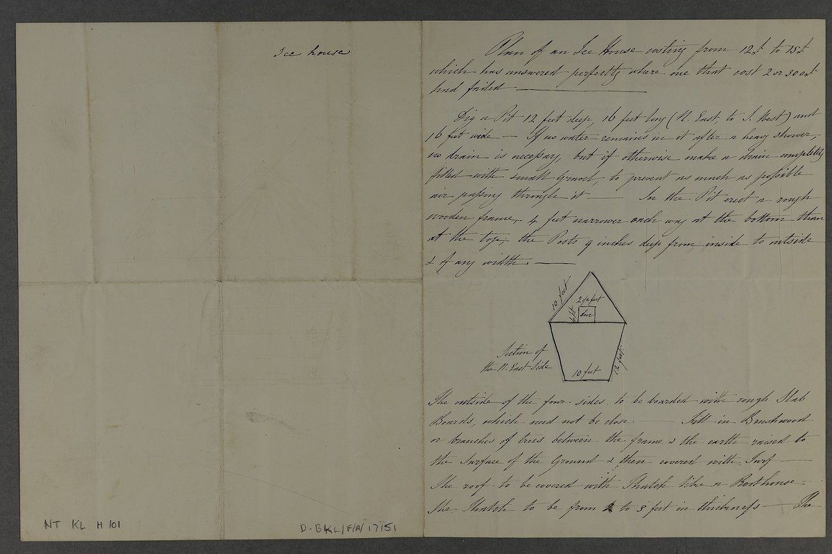DorsetArchives's tweet photo. Week 9 (nine!) of #ArchiveZ, and it's time for the letter I (and not the body part!)👀

Kicking things off this week we've dug out these plans and notes on Ice Houses, from #UnlockingBankes. Perfect for keeping your summer food and drink cool in the heat!❄️

#ExploreYourArchive https://t.co/de7mcDziHg
