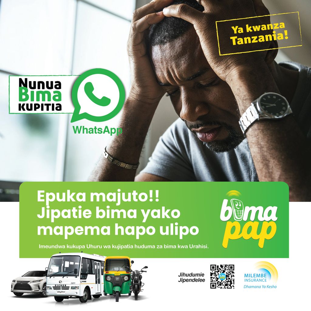 bimapaptz's tweet photo. Tuma neno BIMAPAP Kwenda 0764166066 Utapata ujumbe utakaokupelekea kupata link ya WhatsApp na ulipie bima ya chombo chako.⠀⠀
.⠀⠀
#insurance #bimapap #bimatz #insurancebroker #insuranceagent #insurancecompany #bimapap https://t.co/ge7PXXSvr0
