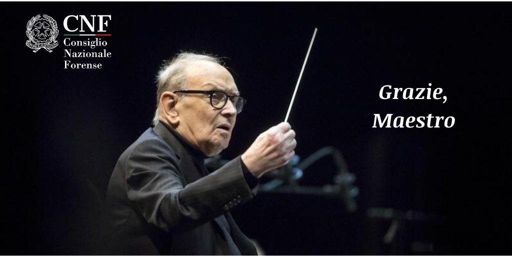 CNF_it's tweet image. Il #CNF saluta con commozione partecipe il Maestro #EnnioMorricone che nel 2008, al 29^ Congresso Nazionale Forense di Bologna, ha diretto un concerto per gli #avvocati italiani. #GrazieMaestro
