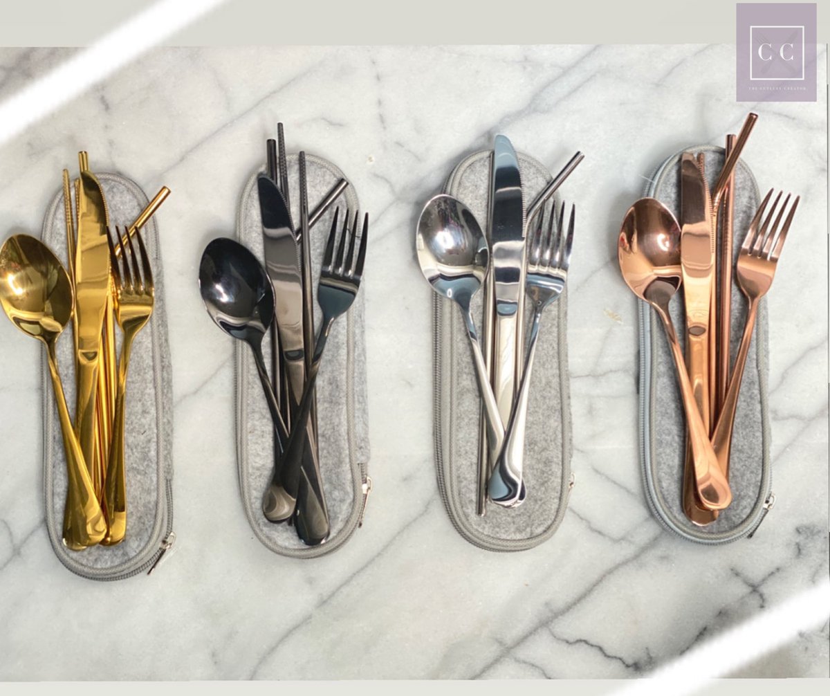 BythepowerofT's tweet photo. Hey hey, I  just wanted to inform you all that I recently began my own business selling stainless steel compact cutlery sets. With the current pandemic and restaurants opening back up I wanted to ensure that everyone remains safe while dining. https://t.co/VxJHYUBwz4