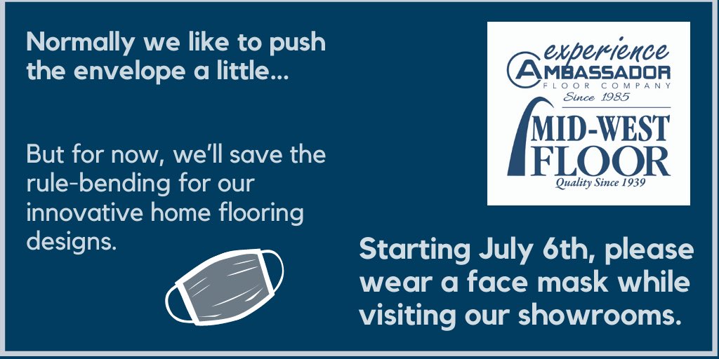 MidWestFloorSTL's tweet photo. Even with face masks on, we’re still creating floors worthy of your home and family - visit our #Chesterfield or #Glendale showroom and let’s get creative together. #midwestflooringmasters https://t.co/GSuvYDgT1P