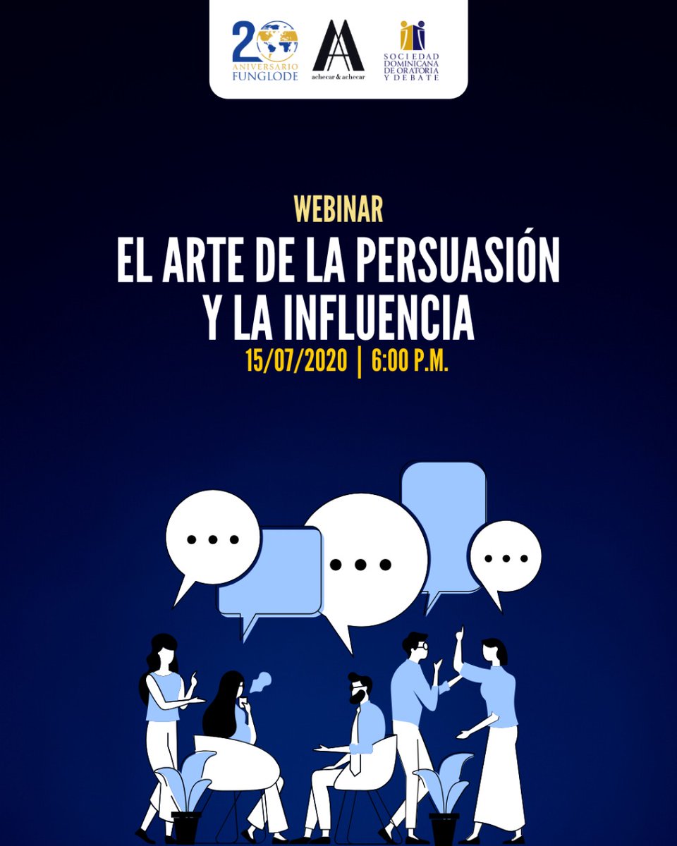 Debate_FUNGLODE's tweet image. ¡CUPOS AGOTADOS AL 50% PARA EL WEBINAR SOBRE PERSUASIÓN E INFLUENCIA! - mailchi.mp/a23fe42ad77d/c…