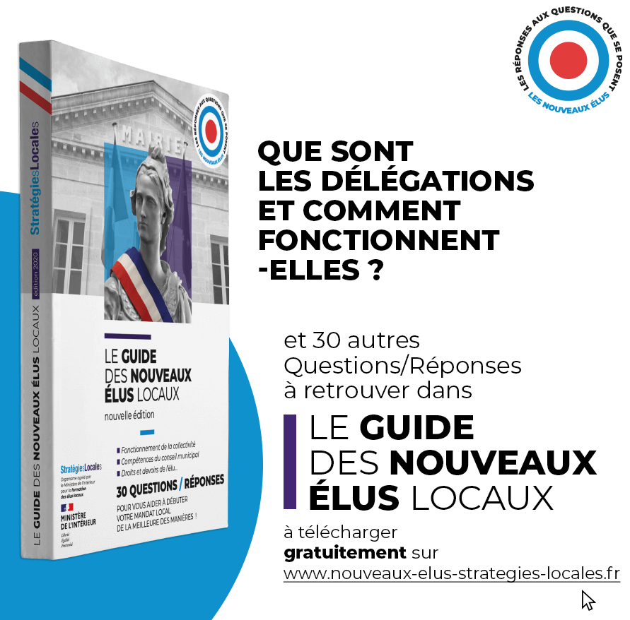 StrategiesLoc's tweet photo. « Que sont les délégations et comment fonctionnent-elles ? » 🤔 La réponse à cette question et à une trentaine d’autres questions dans « Le Guide des Nouveaux Élus Locaux » disponible gratuitement ici 👉 https://t.co/ADcGKM332q #mandat20202026 #eluslocaux#mandatlocal https://t.co/82v9jT4EBs