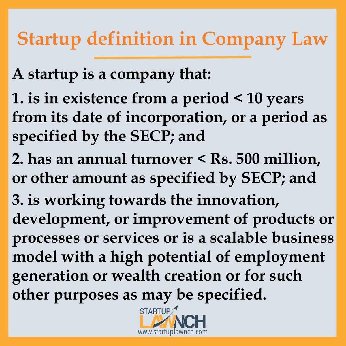 startuplawnch's tweet photo. In good news for #startups in #Pakistan, through the Companies (Amendment) Ordinance, 2020 to the Companies Act, 2017, a formal definition has been included for a startup company, which involves the following 3 conditions to be classified as a startup company.#Law4Startups (1/2) https://t.co/4Qz7yz1CsG