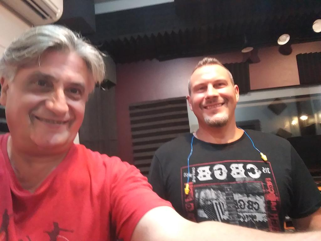 Earth2Mother's tweet photo. So happy to be back in the recording studio with my great Engineer, Ross Martin (Fusion Sound) in the wonderful new environs of Vibration Studio in Osgood, Ontario 🇨🇦
Many thanks to Stephanie, Fred and Michelle.
@VIBE613 
Making new music is a blessing.
Stay tuned! https://t.co/zKs06W6sIf