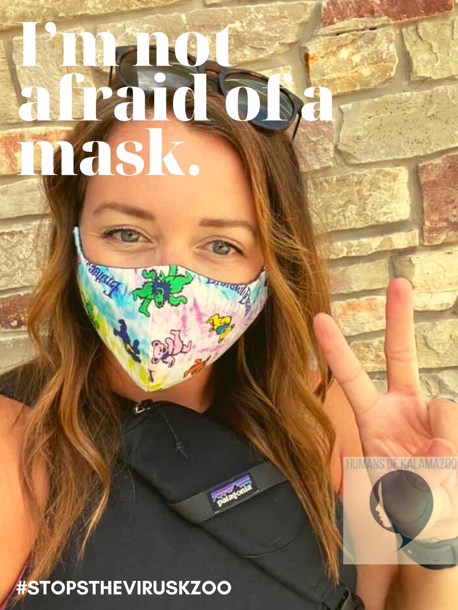 vintagemitten's tweet photo. Who’s afraid of a mask? Not Kalamazoo, Michigan. 
@ZackPohl @GovWhitmer 
@LtGovGilchrist #HumansofKalamazoo https://t.co/0cbHwCQrt0 https://t.co/U5SoEPjAMV https://t.co/4CcKKZRTmc
