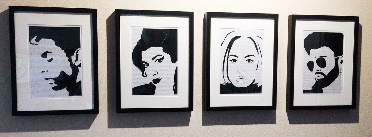 MrsJonesLtd's tweet photo. Recent order... favourite artists and song lyrics... you choose... I create #framedprint #popart #prince #amywinehouse #adele #georgemichael #SupportSmallBusinesses https://t.co/q4mslQfBkX