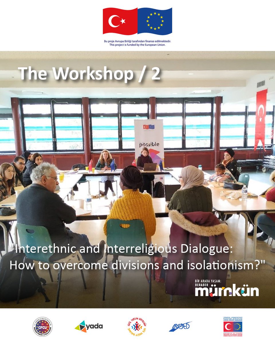 Second workshop organized by the AMSED Association and YADA Foundation under the project " Strengthening Multicultural Approach of Civil Society Organizations in Turkey and Europe" Project #BeraberMümkün

For more info: mumkun.org/en/workshop-jo… <a href="/ABBaskanligi/">T.C. Dışişleri Bakanlığı Avrupa Birliği Başkanlığı</a>