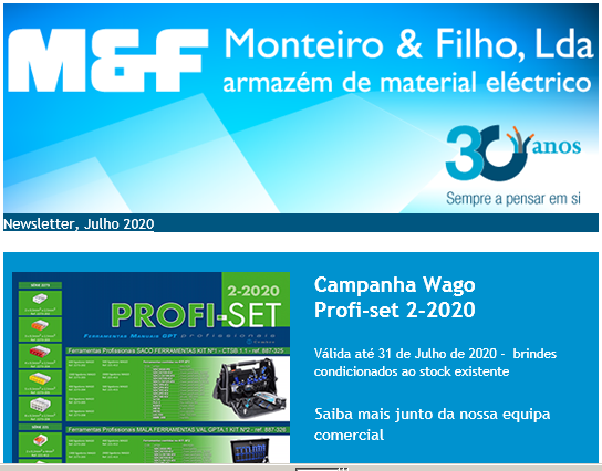 monteiroefilho's tweet photo. Newsletter M&amp;F – Julho 2020
Aproveite as campanhas em vigor em :
https://t.co/mxF56OVMyR
#Newsletter #MonteiroeFilho #Julho2020 #Campanhas #MaterialElectrico #ProdutosdeElectronica #RuaDaGuadra #Perafita #RuaSacaduraCabral #LeçadaPalmeira #Matosinhos https://t.co/KVyf66E4fJ