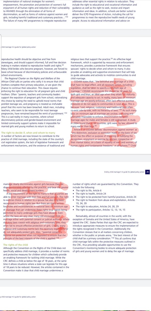 10) They repeatedly recommend age of consent for marriage be 18 & that consent cannot be freely given prior to the age of 18 citing coercion, rape, & abuse as proponents of adolescent marriage.They also state a very interesting list of rights of children, given their practices.