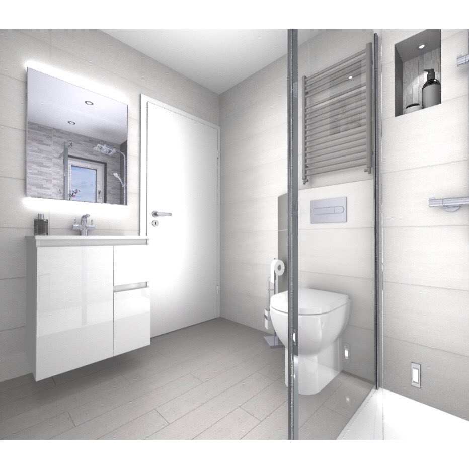 TheTapEndDesign's tweet photo. This little beauty is now finished!
Compact, grey shower room with level access shower tray 🤍
#AfterPics of this #BathroomReveal coming soon! 📸📸📸 https://t.co/zHS0X8cd1j