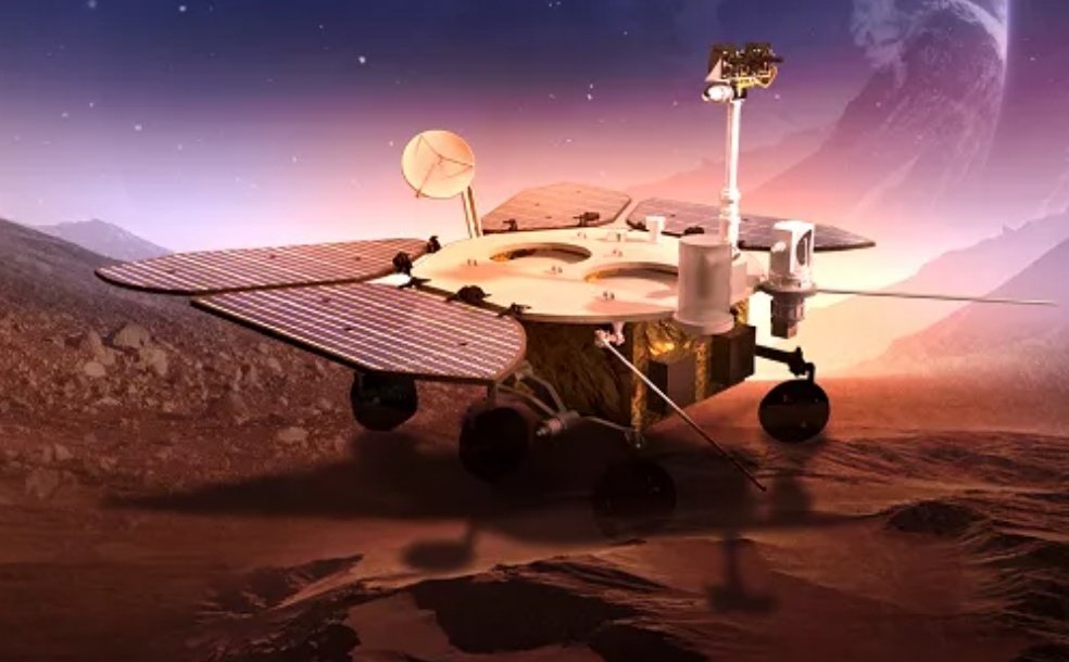 Tianwen-1 Mars mission rover art showing the vehicle on the Martian surface