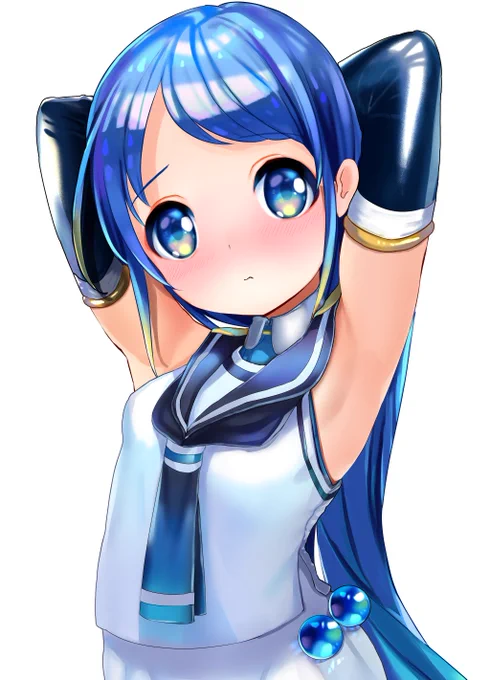 #五月雨進水日 五月雨ちゃん精一杯のお色気ポーズ。おまけはインナーさみちゃん 