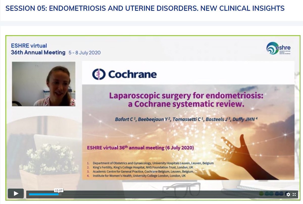DrJamesMNDuffy's tweet photo. Dr Bofort presented a really good summary of our updated @CochraneCGF review evaluating laparoscopic surgery for #endometriosis https://t.co/pAfRgjHowW