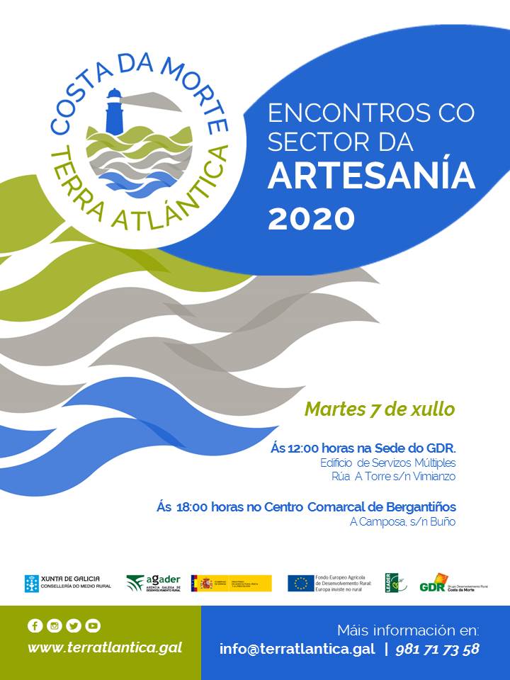terratlantica's tweet photo. 🙋‍♀️ Lembra! 🗓️ A marca #CostadaMorte #TerraAtlántica celebrará mañá, 7 de xullo, na sede do @GDRCostadamorte  no @Vimianzo15129 e no Centro Comarcal en Buño (@MalpicaConcello), encontros con profesionais e empresas do sector da #artesanía.
.
Máis info👉 https://t.co/hlkWyjINUH https://t.co/FGEyZjrPuA