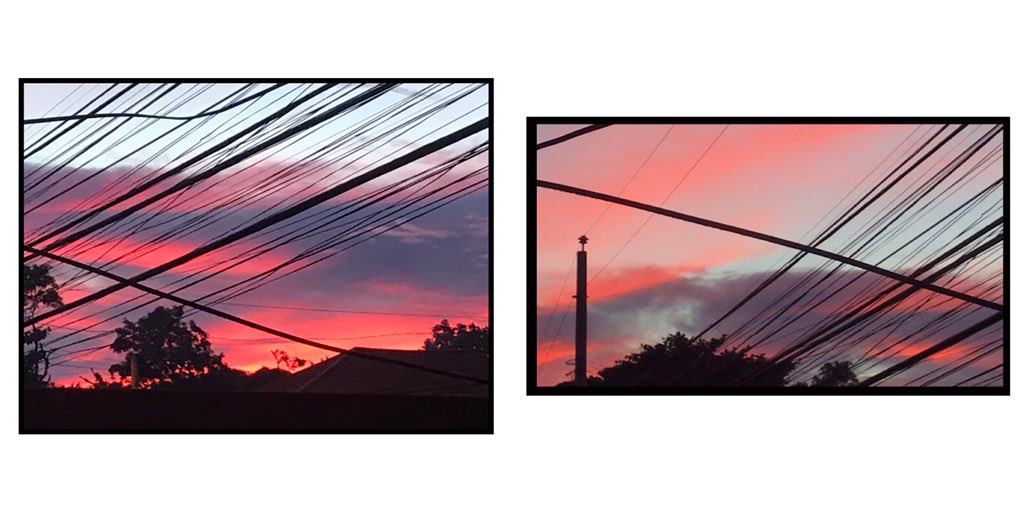 Burning reddddd or pink or magenta basta I’m so happy to see a beautiful sunset after a month??? base on this thread haha