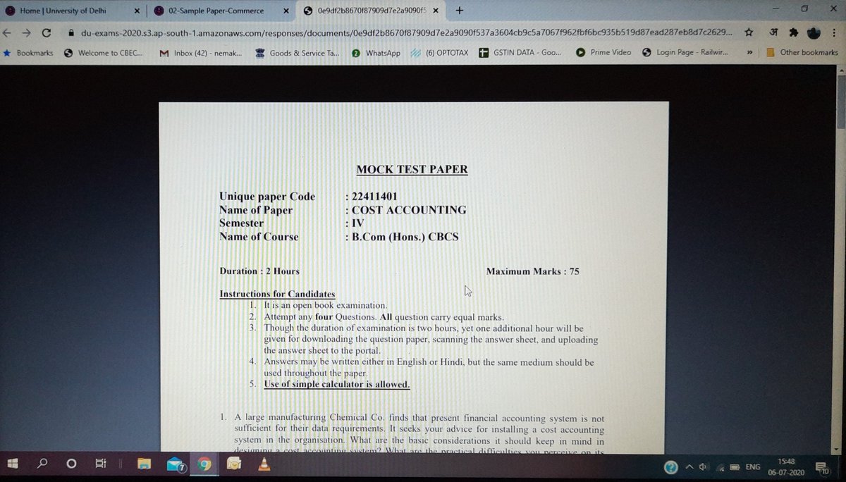 KanakshiNema's tweet photo. I am preparing for 6th semester exams but getting mock of 4th semester. It is how DU is preparing us for exams
@KapilSibal @anubha1812
#DuAgainstOnlineExam
#DuagainstOBE
#ScrapOBE
#BoycottOBE https://t.co/b49YF3mDp9