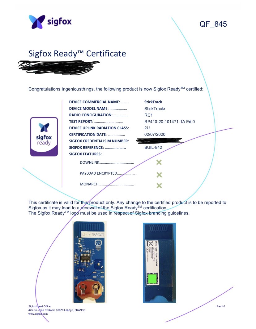 ingeniousthings's tweet photo. Proud to have our sticktrackr device be the first certified ultra #LowCost #IoT @sigfox device. https://t.co/5uHcEyuChB