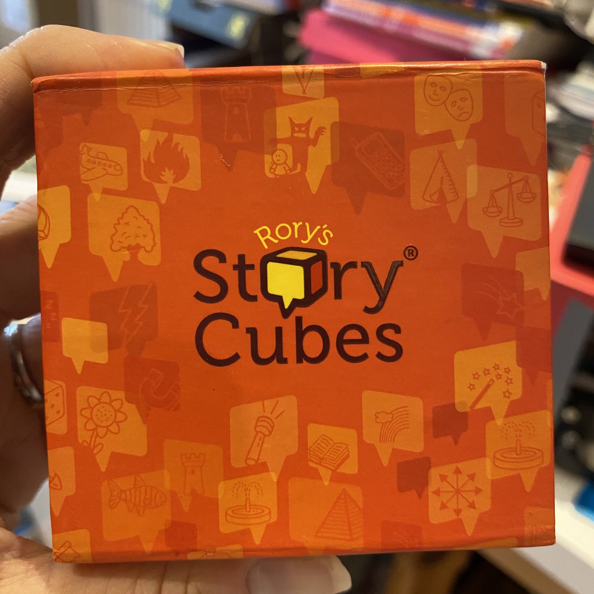 media_ccs's tweet photo. Got the original @storycubes out again this morning before taking youngest to school: have forgotten how great these are🤗...but now thinking of ways to introduce & revise #Barthes, #Hall (& #Saussure!) for #MediaLanguage 🤔Tell me what you see & why👀? #TeamMedia any thoughts! https://t.co/GgvBRAATLs