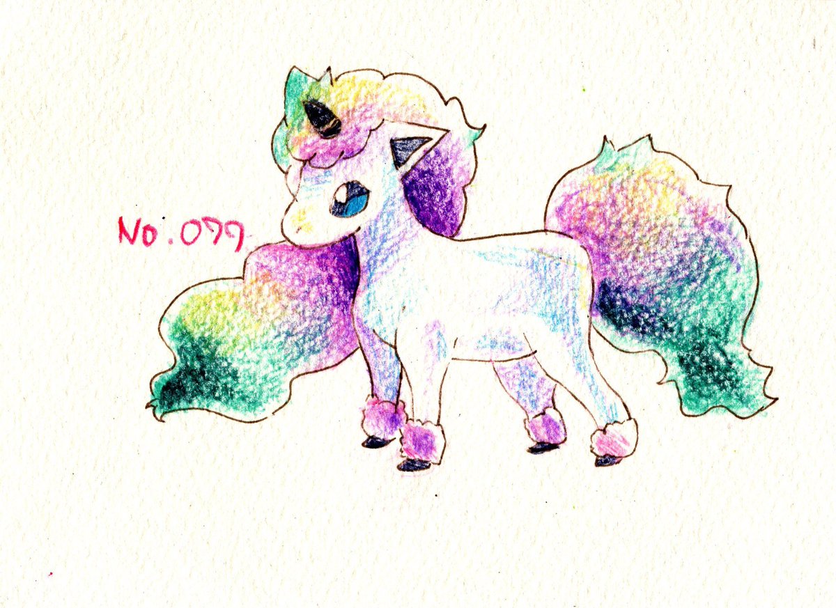 兎時メア 卒業制作 アナログでポケモン描いてみました ポケモン 水彩色鉛筆