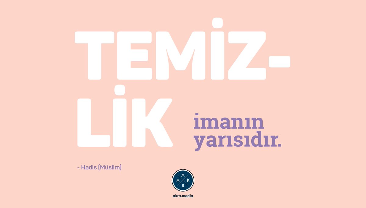 AKRA_media's tweet photo. Temizlik imanın yarısıdır. - Hadis (Müslim)

#akramedia #sağduyununsesi #hadisişerif #hadis #müslim #islam #hzmuhammedsav #temizlik #iman #pazartesi https://t.co/MUlm8RfBBv