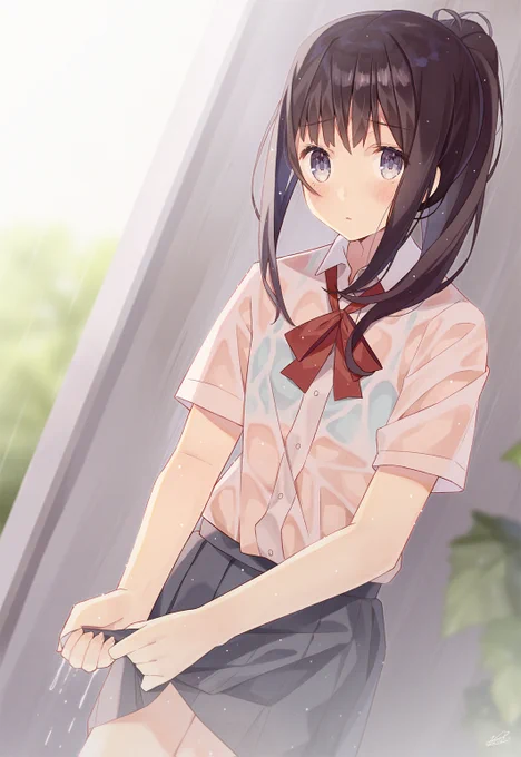 びしょ濡れだよぅ… 