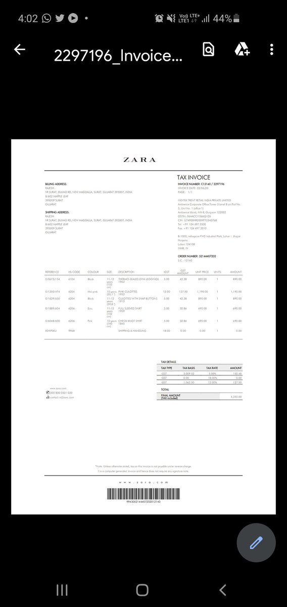 Rajavnaik's tweet photo. @ZARA_Care why dele order https://t.co/uSj9cQVRDf