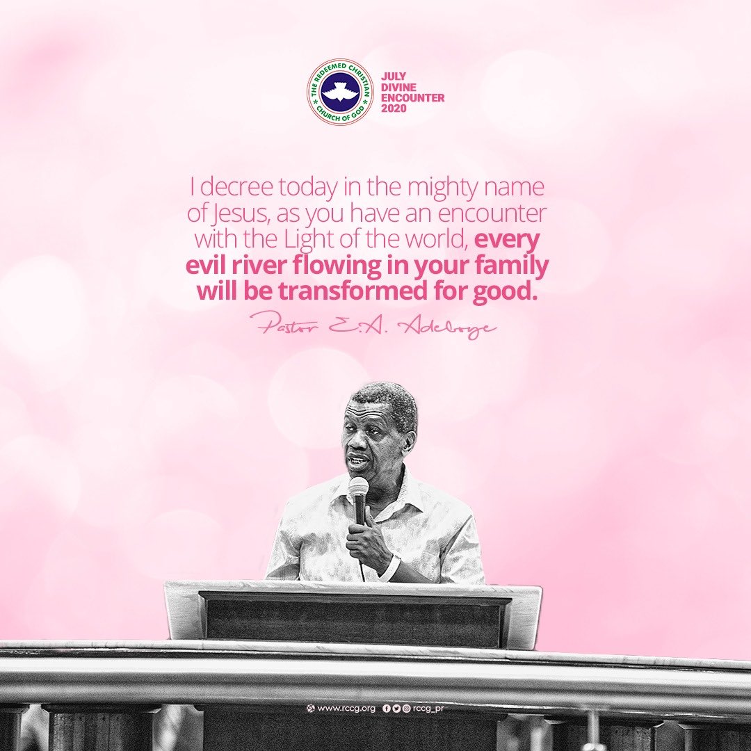 ohtelevision's tweet photo. I decree today in the mighty name of Jesus, as you have an encounter with the Light of the world, every evil river flowing in your family will be transformed for good. 

July 2020 Divine Encounter

#LetThereBeLight7
#MGO72 https://t.co/WZAUtVF3nd