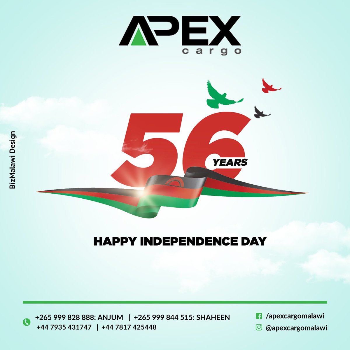 Bizmalawi's tweet photo. Happy Independence Day Malawi
More Info :- https://t.co/FLudLbLzau
#56Years #Malawi #Apex #Cargo #IndependenceDay #BizMalawi #onlinemarketing #lilongwe #blantyre #directory #mzuzu #malalwi https://t.co/B9t7OYAMs4
