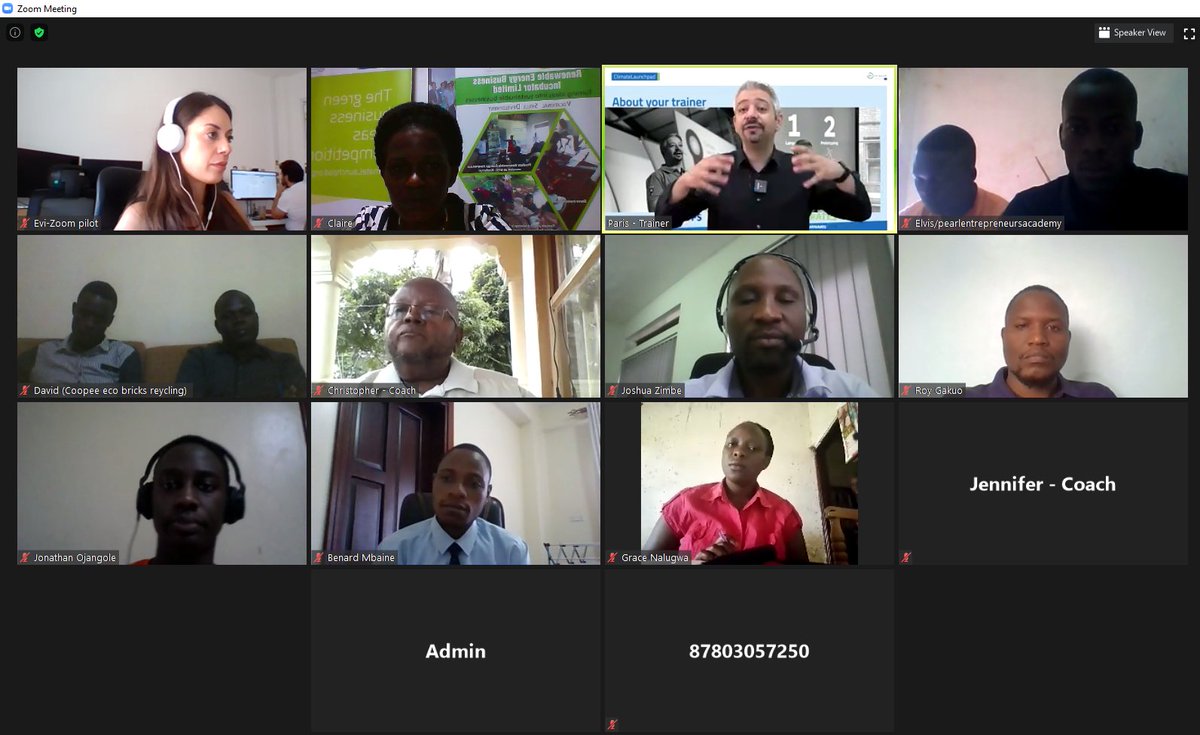 REBiLimited's tweet photo. Climatelaunchpad2020 happening now in Uganda with mean the first eight teams with the coaches and the trainer #ParrisThomas it's on now @ClimateLaunch #CLP20 @ClimateKIC https://t.co/PxXPKKuryg