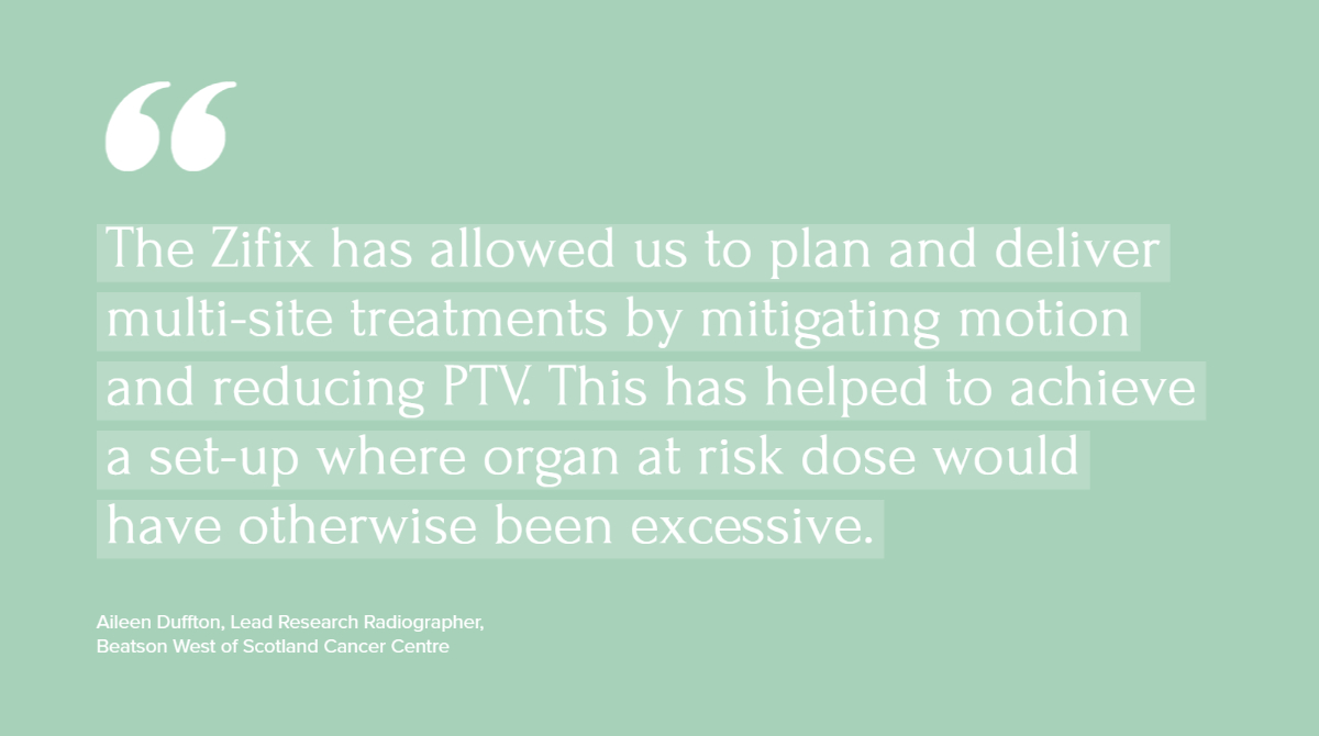 OncologyImaging's tweet photo. We were delighted to receive such positive feedback from Aileen Duffton, Lead Research Radiographer at the Beatson West of Scotland Cancer Centre about their experience with the ZiFix Motion Control System.
#TeamOIS #radiotherapy #SBRT #SABR #ZiFix https://t.co/wImvdwtOUC