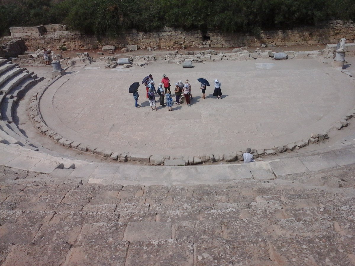 Cyprus again, but up in the North. The theatre of  #Salamis dates back to the Augustean age. The 50 rows of seats, hosting +15.000 spectators, were not built on an hill, but are supported by a complicated system of vaults. Marble statues decorated the stage  #MuseumsUnlocked 14/16