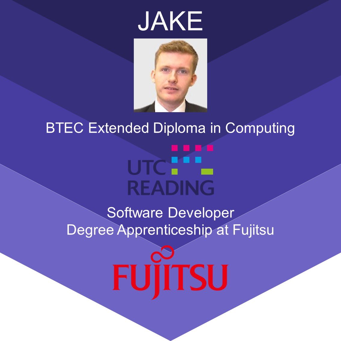 UTCReading's tweet photo. Congratulations to our Year 13 student Jake, who has been successful in getting a Software Developer Degree Apprenticeship at Fujitsu! 👏🏼 @fujitsu_uk #softwaredeveloper #degreeapprenticeship #transforminglivesthroughlearning https://t.co/v7LhCzW4aO