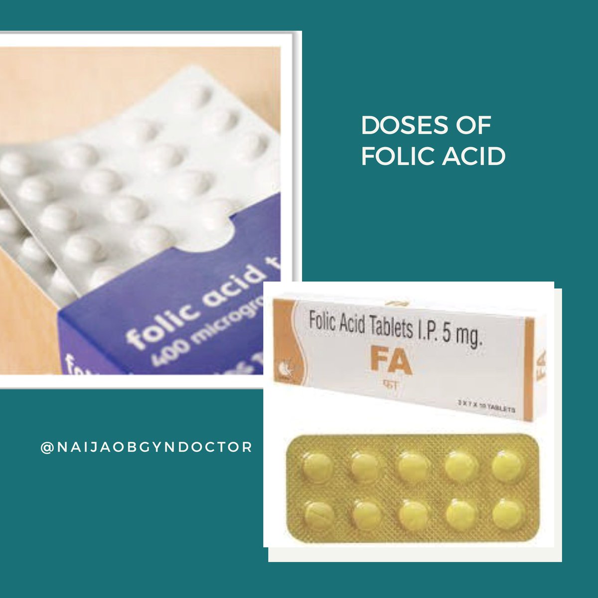 SoftLifeGynae's tweet photo. Regular vs High Dose Folic Acid

It is best to increase your storage even before you get pregnant.

Let’s do small maths 😁

1000microgram=1mg
Most women need  400-600mcg/0.4/0.6mg of Folic acid daily before &amp; during pregnancy

5000microgram=5mg
5mg of folic acid is HIGH DOSE https://t.co/dnGJIbLFin