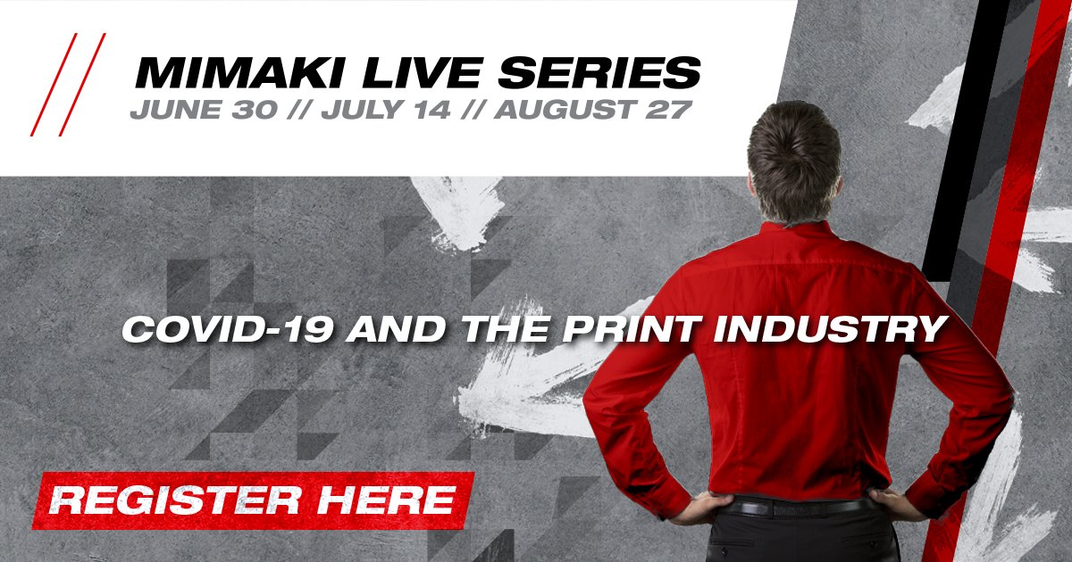 MimakiEurope's tweet photo. Join our next Mimaki Live event on the 14th of July. We will have a Panel Session with the following textile media suppliers: PONGS, Ibena, Premier Textiles. They will share their insights and experiences over the past few months. 
Register in this link>>https://t.co/kRvrFAAWAk https://t.co/UlMfplF1CG