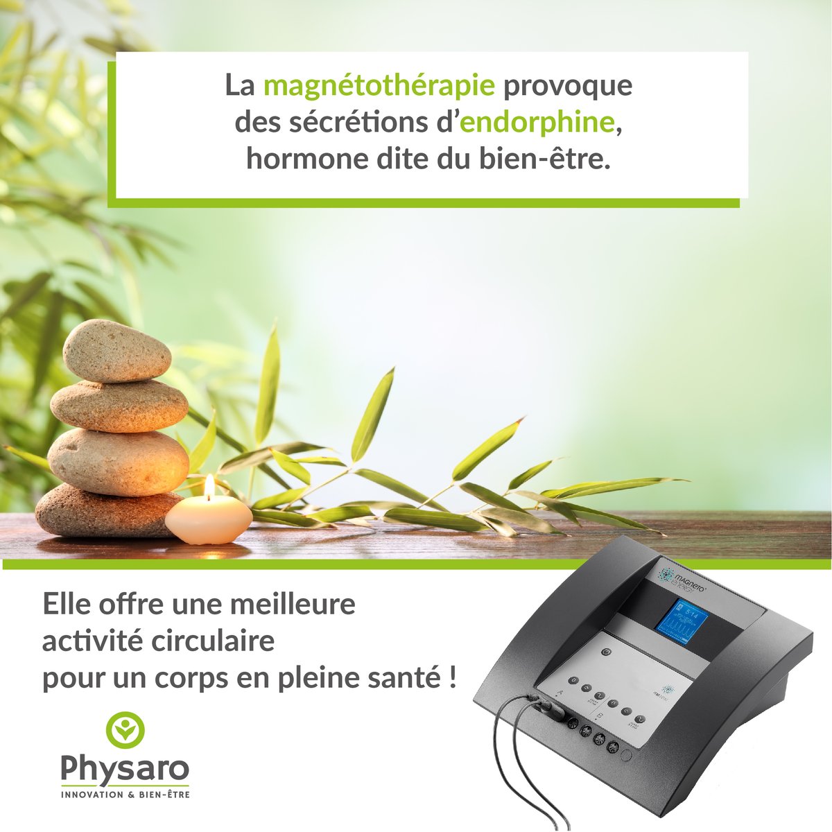 La #magnétothérapie provoque des sécrétions d’endorphine, hormone dite du  🧘‍♀️bien-être. Elle offre une meilleure activité circulaire pour 🤸‍♂️un corps en pleine santé ! 🕊️Pour en savoir plus  participez à la #visioconférence dédiée via ce lien 👉 bit.ly/2BHlsXl