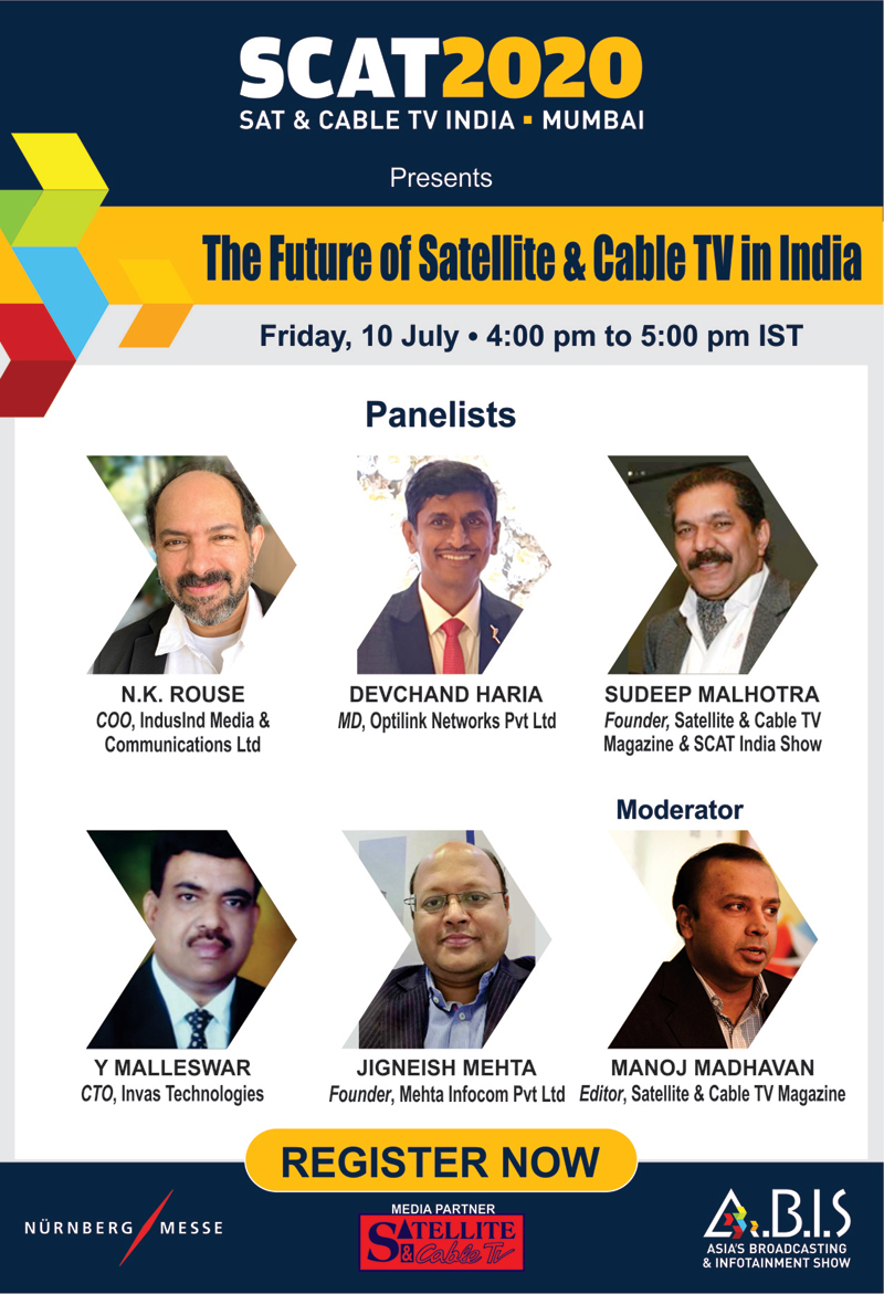 mehtainfocom's tweet photo. SCAT India Show 2020 Webinar - The Future of Satellite &amp; Cable TV in India. https://t.co/tcAKE3QyKx