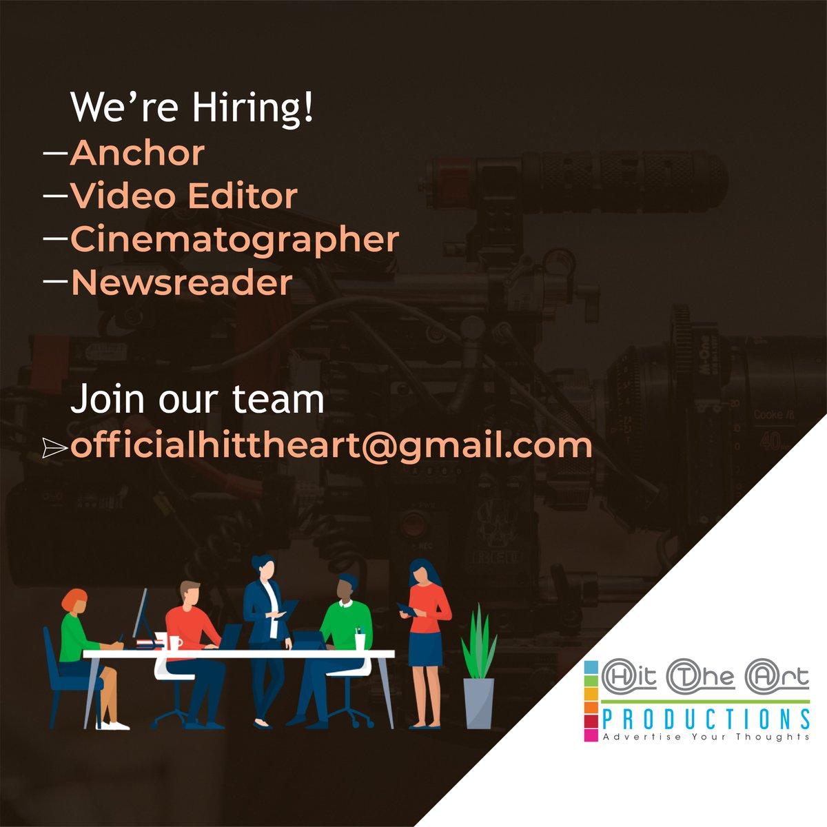 htaproductions5's tweet photo. #hiring #videoeditor #newsreader #cinematographer #anchor #Recruitment #jobsinlockdown #velachery #NowHiring https://t.co/CUDZfDZLVm